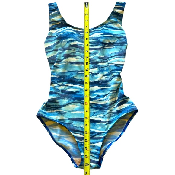 L.L. BEAN Blue Water One Piece Swimsuit, Size Small - Picture 2 of 6